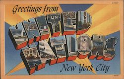 Greetings from United Nations New York City, NY Postcard Postcard Postcard