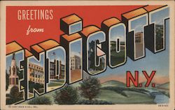 Greetings from Endicott New York Postcard Postcard Postcard