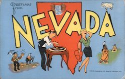 Greetings from Nevada Postcard Postcard Postcard