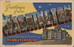 Greetings from Washington Pennsylvania Postcard Postcard Postcard