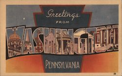 Greetings from Washington Pennsylvania Postcard Postcard Postcard