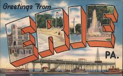 Greetings from Erie Postcard