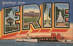 Greetings from Erie Postcard