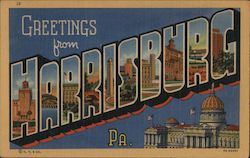 Greetings from Harrisburg Pennsylvania Postcard Postcard Postcard