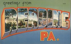 Greetings from Reading Pennsylvania Postcard Postcard Postcard