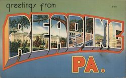 Greetings from Reading Pennsylvania Postcard Postcard Postcard