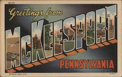 Greetings from McKeesport Pennsylvania Postcard Postcard Postcard