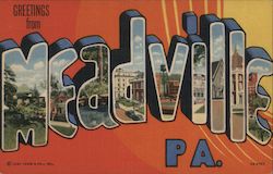 Greetings from Meadville Postcard