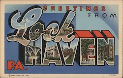 Greetings from Lock Haven Pennsylvania Postcard Postcard Postcard