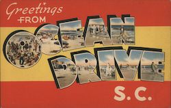 Greetings from Ocean Drive South Carolina Postcard Postcard Postcard