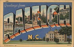 Greetings from Raleigh North Carolina Postcard Postcard Postcard