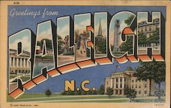 Greetings from Raleigh North Carolina Postcard Postcard Postcard