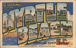 Greetings from Myrtle Beach South Carolina Postcard Postcard Postcard