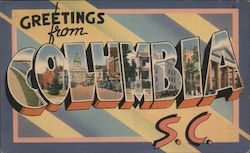 Greetings from Columbia South Carolina Postcard Postcard Postcard