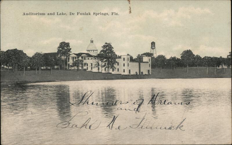 Auditorium and Lake, De Funiak Springs, Florida