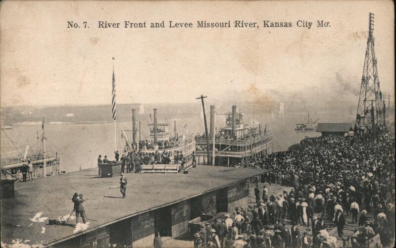 River Front and Levee, Missouri River, Kansas City, MO