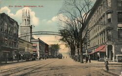 Elm Street, Manchester, NH - Barton's Postcard