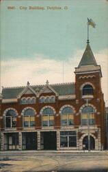 Delphos, Ohio City Building Postcard