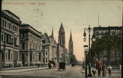 Fifth Avenue, New York City with St. Patrick's Cathedral Postcard