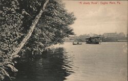 A Shady Nook, Eagles Mere, PA - Boat on Lake Postcard