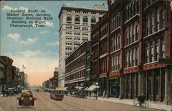 Market Street, Hamilton National Bank, Chattanooga, TN Postcard