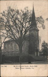 M. E. Church South, Main Street, Suffolk, Virginia Postcard