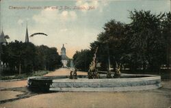 Thompson Fountain, 11th and J Sts., Lincoln, Neb. Postcard