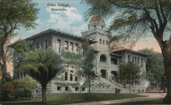Oahu College, Honolulu, Hawaii Postcard