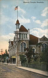 Masonic Temple, Honolulu, Hawaii Postcard