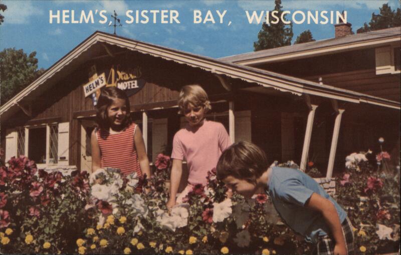 Helm's Four Seasons Motel, Sister Bay, WI - Children with Flowers Wisconsin