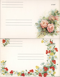 Set of 16 Vintage Floral Postcard Stationary Postcard