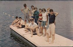 Kids on a dock at Silver Lake Conference Center Postcard