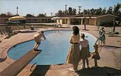 Silver Moon Motel, Anaheim, California - Pool Postcard