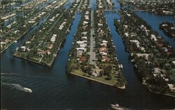 Aerial View of Island Homes, Fort Lauderdale, Florida Postcard