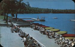 Camp Log Tavern Waterfront Promenade, Milford, PA Postcard