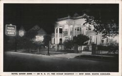 Hotel Queen Anne at Night, New Bern, NC Postcard