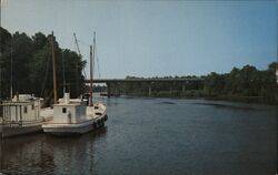 Pocomoke River & US 13 Bridge, Pocomoke City, MD Postcard