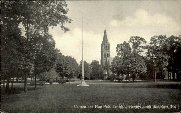 Campus And Flag Pole, Lehigh University Bethlehem Pennsylvania