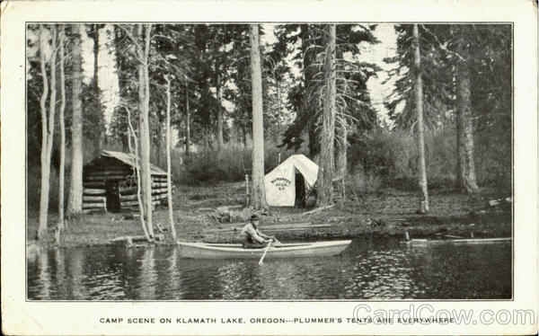 Camp Scene On Klamath Lake, Oregon. Klamath Falls