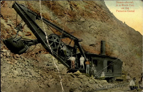 Steam-Shovel In A Rock Cut, On The Panama Canal