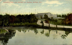 Delaware Park And Albrlght Art Gallery Buffalo, NY Postcard Postcard