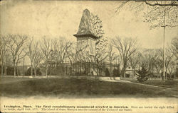The First Revolutinary Monument East Lexington, MA Postcard Postcard