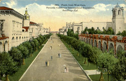 Prado From West Gate San Diego, CA Postcard Postcard