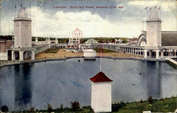 Lagoon, Electric Park Kansas City, MO Postcard Postcard