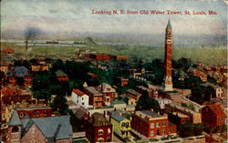 Looking N. E. From Old Water Tower Postcard
