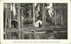 Camp Scene On Klamath Lake, Oregon. Klamath Falls, OR Postcard Postcard