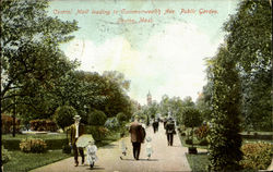 Central Mall Leading To Commonwealth Ave. Public Garden Postcard