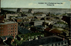 Aeroplane View Of Portland And Casco Bay Postcard