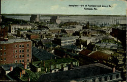 Aeroplane View Of Portland And Casco Bay Maine Postcard Postcard