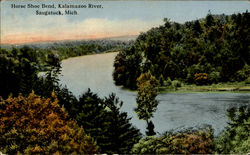 Horse Shoe Bend, Kalamazoo River Postcard